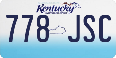 KY license plate 778JSC