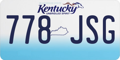 KY license plate 778JSG