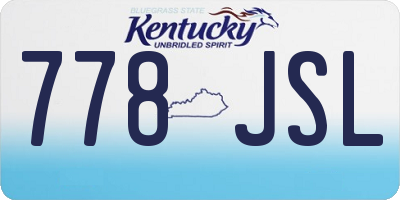 KY license plate 778JSL