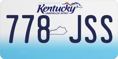 KY license plate 778JSS