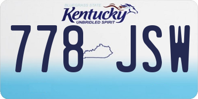 KY license plate 778JSW