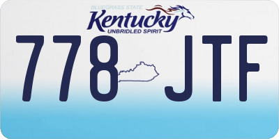 KY license plate 778JTF