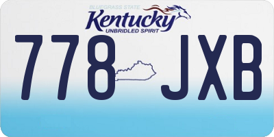 KY license plate 778JXB