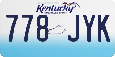 KY license plate 778JYK
