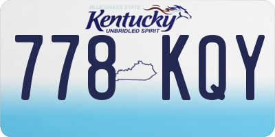 KY license plate 778KQY