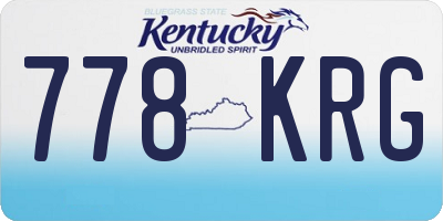 KY license plate 778KRG
