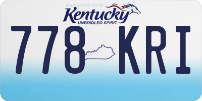 KY license plate 778KRI