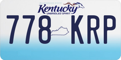 KY license plate 778KRP