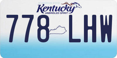 KY license plate 778LHW