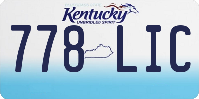 KY license plate 778LIC