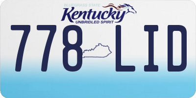 KY license plate 778LID