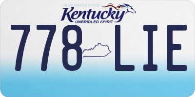 KY license plate 778LIE