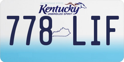 KY license plate 778LIF