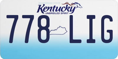 KY license plate 778LIG