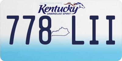 KY license plate 778LII