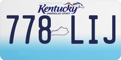 KY license plate 778LIJ