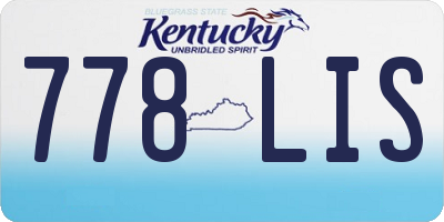 KY license plate 778LIS