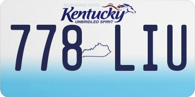 KY license plate 778LIU