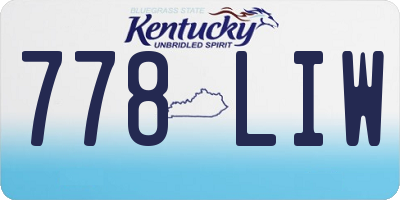KY license plate 778LIW