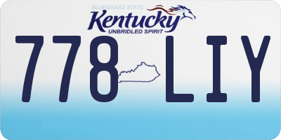 KY license plate 778LIY