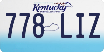 KY license plate 778LIZ