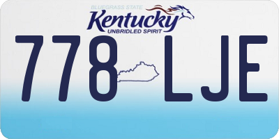 KY license plate 778LJE