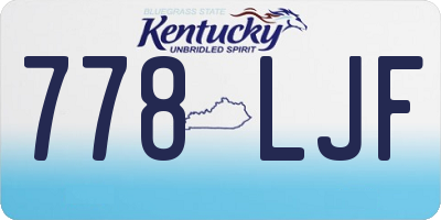 KY license plate 778LJF