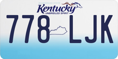 KY license plate 778LJK