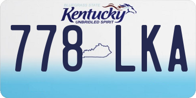 KY license plate 778LKA
