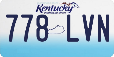 KY license plate 778LVN