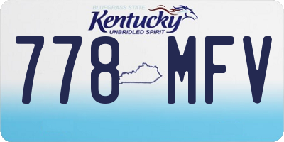 KY license plate 778MFV