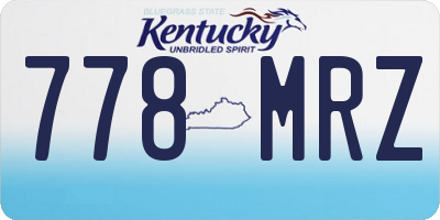 KY license plate 778MRZ