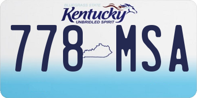 KY license plate 778MSA