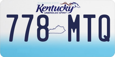 KY license plate 778MTQ