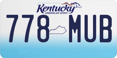 KY license plate 778MUB