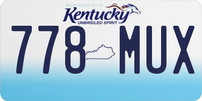 KY license plate 778MUX