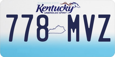 KY license plate 778MVZ