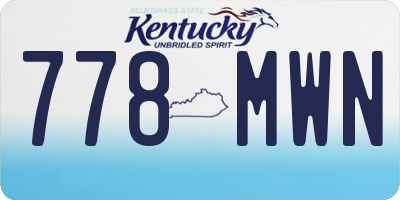 KY license plate 778MWN