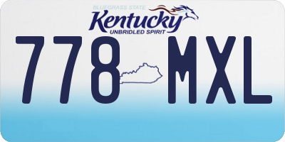 KY license plate 778MXL