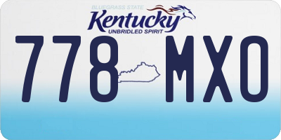 KY license plate 778MXO