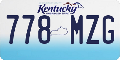 KY license plate 778MZG
