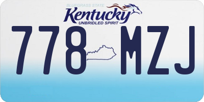 KY license plate 778MZJ