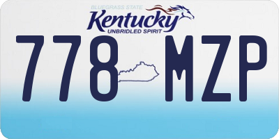 KY license plate 778MZP