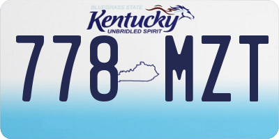 KY license plate 778MZT