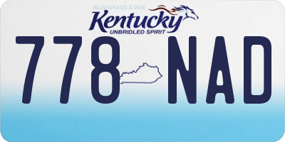 KY license plate 778NAD