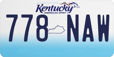 KY license plate 778NAW