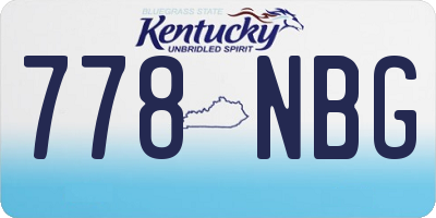 KY license plate 778NBG