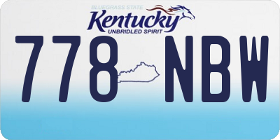 KY license plate 778NBW