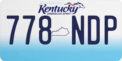 KY license plate 778NDP