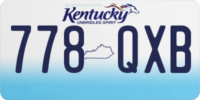 KY license plate 778QXB
